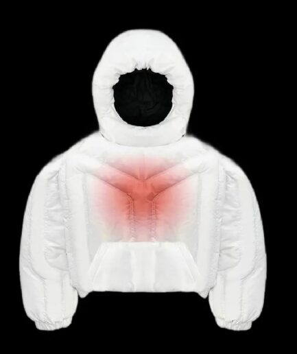 Badson Hemorrhage Puffer Hoodie White